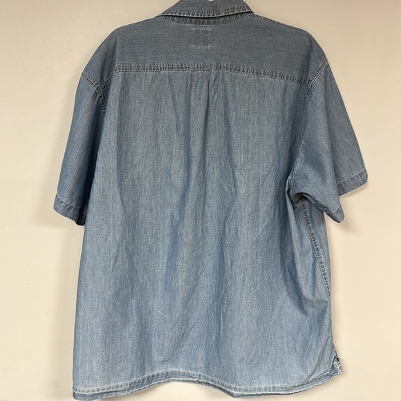 GAP HAWAIIN SHIRT, blue with white flowers, 100% cotton, L, good condition! - Picture 3 of 6